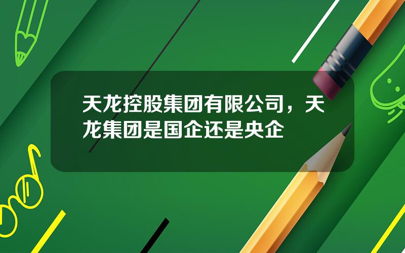 天龙控股集团有限公司，天龙集团是国企还是央企