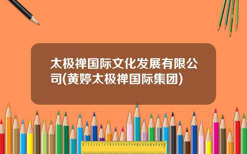 太极禅国际文化发展有限公司(黄婷太极禅国际集团)