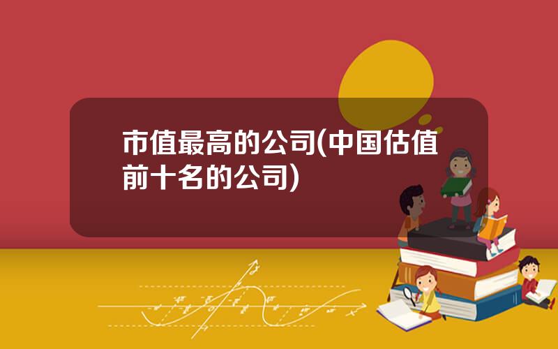 市值最高的公司(中国估值前十名的公司)