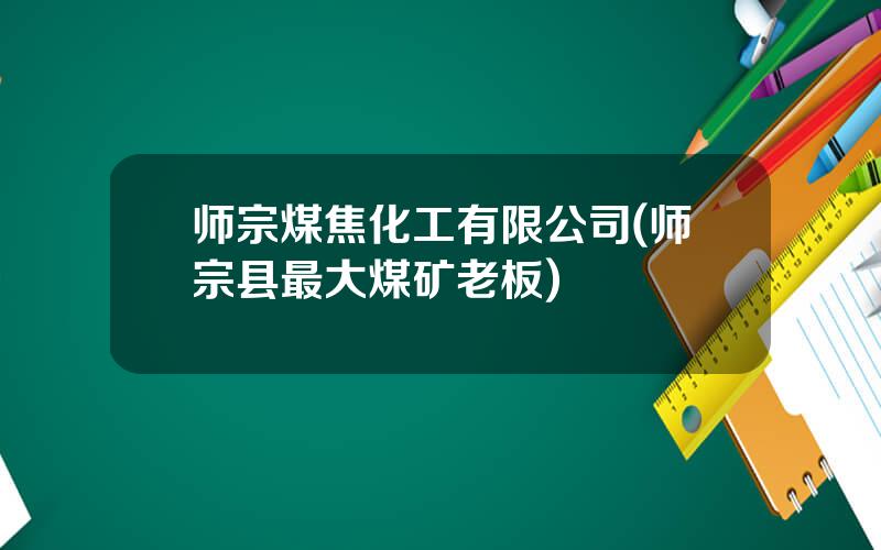 师宗煤焦化工有限公司(师宗县最大煤矿老板)