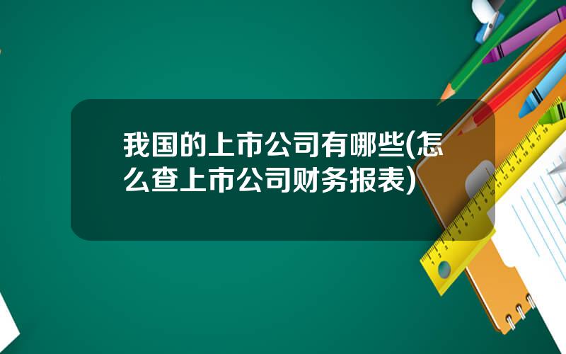 我国的上市公司有哪些(怎么查上市公司财务报表)