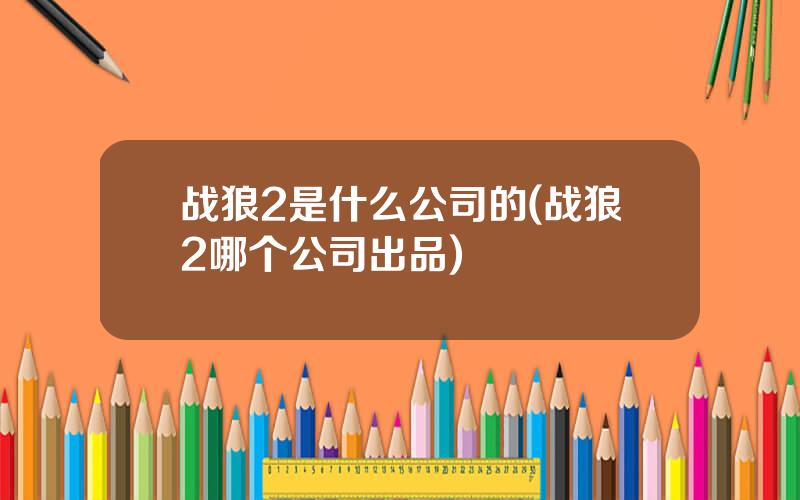 战狼2是什么公司的(战狼2哪个公司出品)