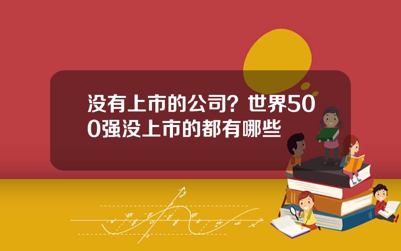 没有上市的公司？世界500强没上市的都有哪些